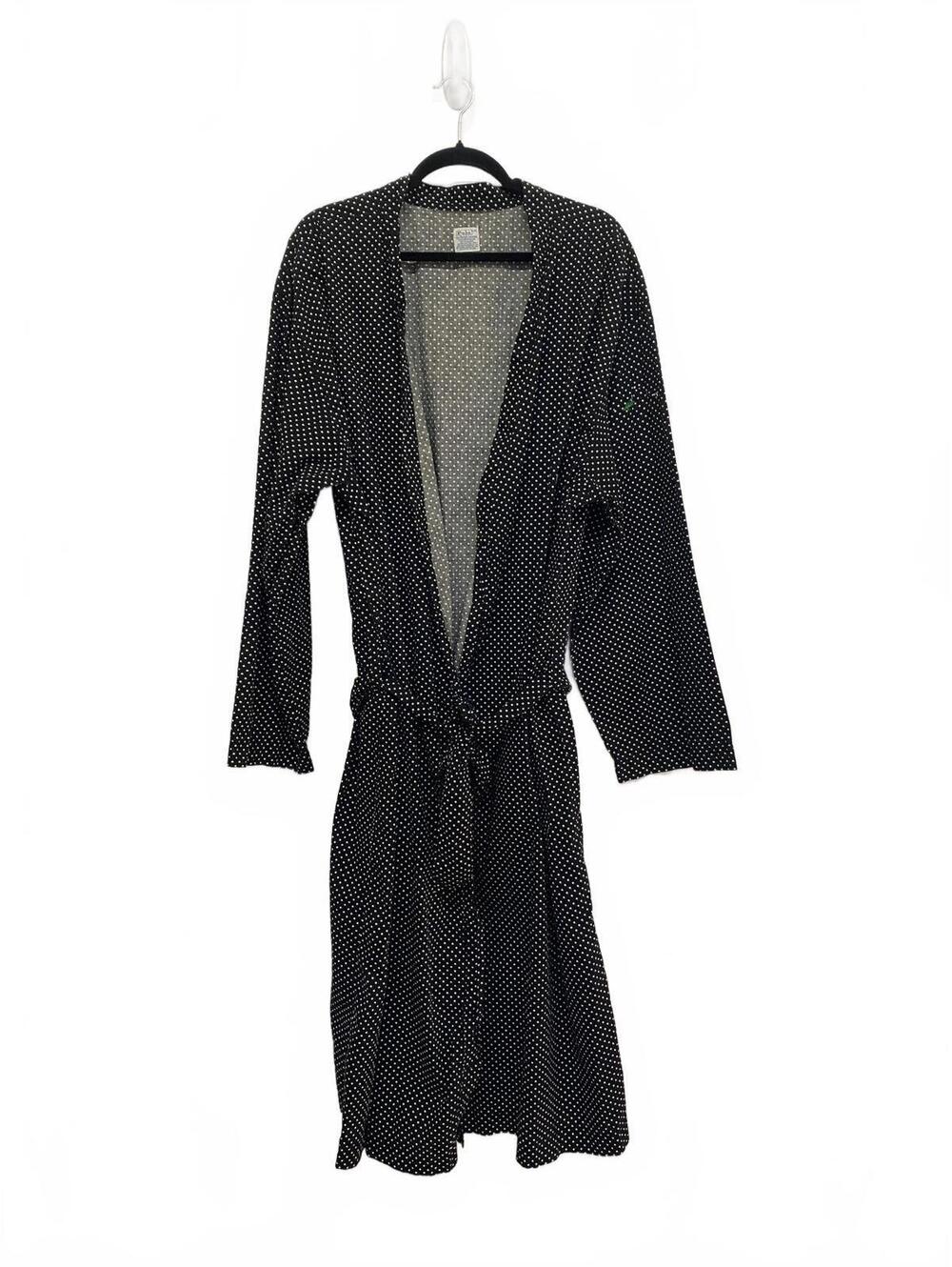 Polo Ralph Lauren Black Polka Dot Lightweight Robe with Belt L/XL
